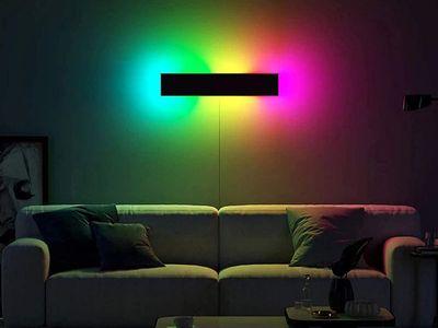 مصباح الاضاءة الحائطي RGB LED لتزيين منزلك مع ريموت كنترول وامكانية التحكم في درجة الاضاءة