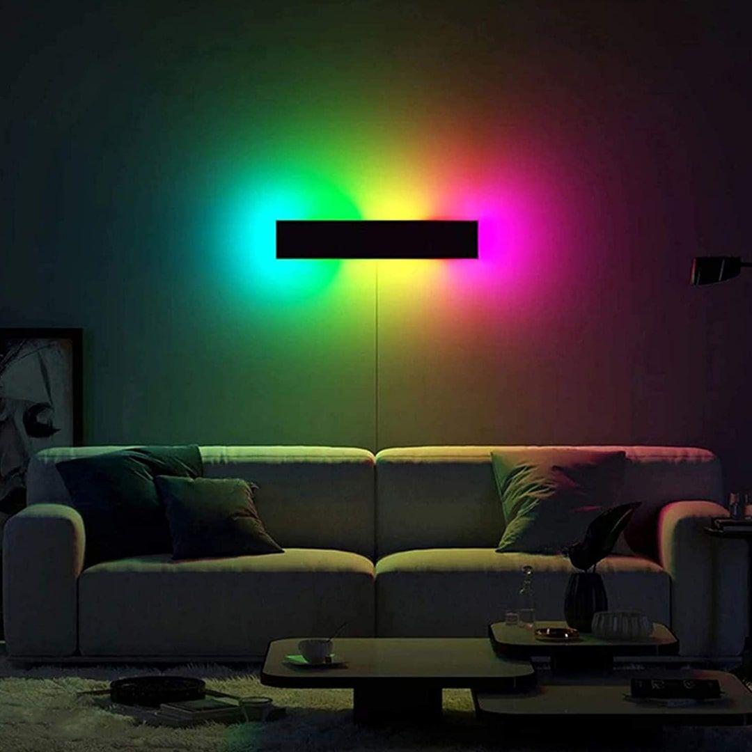 مصباح الاضاءة الحائطي RGB LED لتزيين منزلك مع ريموت كنترول وامكانية التحكم في درجة الاضاءة