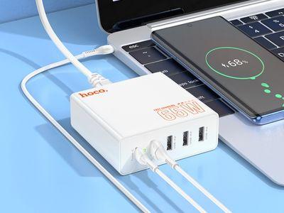 Hoco C114B Vision PD 65W USB-C / Type-C + 4 USB Five Ports Fast Charger