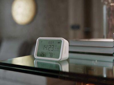 Porodo WiFi Smart Clock - Ambience Sensor Intelligent Temperature, Brightness, and Humidity Detection