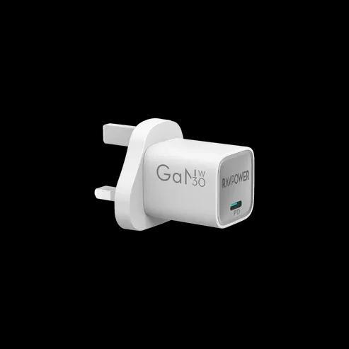 شاحن حائط RAVPower 30 واط بتقنية GaN Tech PD USB-C
