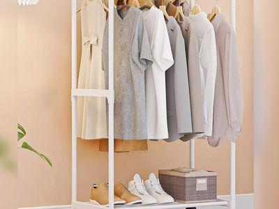 Double Metal Clothes Stand with Shoe Storage Rack