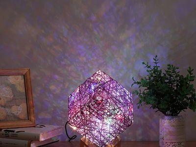 Creative Nordic Simple Led Table Lamp Square Rattan Rope Rattan Ball Led Lamp