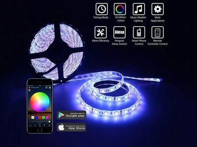 Bluetooth Wifi LED Strip Lights RGB 5050 SMD Flexible Ribbon Waterproof RGB LED Light