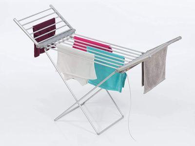 Electric Heated Clothes Dryer Folding Energy-Efficient Indoor Airer Wet Laundry Drying Horse Rack