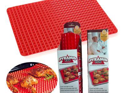 Pyramid Pan Silicone Baking Mat, Heat Resistant, Half Sheet, Fat Reducing Mats for Healthy Cooking