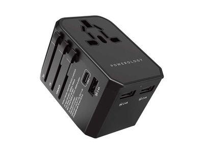 Powerology PD 45W Fast Charge + 2A USB Dual Output Universal Travel Adapter With 3 USB Ports