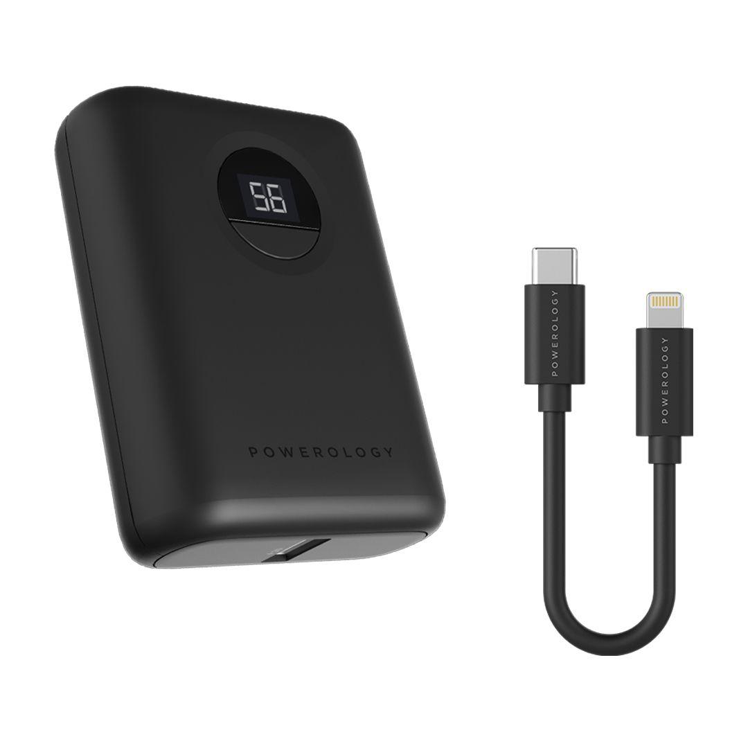 باورولوجي باور بانك PD فائق الصغر بسعة 10000 مللي أمبير مع كابل MFi USB-C to Lightning بطول 90 سم 