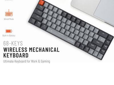 Porodo 68-Keys Wireless Mechanical Keyboard ( English / Arabic )