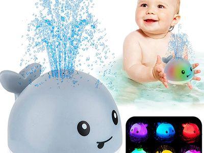 Whale Automatic Spray Water Bath Toy, Induction Sprinkler Bathtub Shower Toys