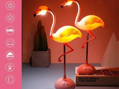 LED Flamingo Night Light Touch Reading Table Lamp USB Charging for Living Room, Bedroom Decorative Light