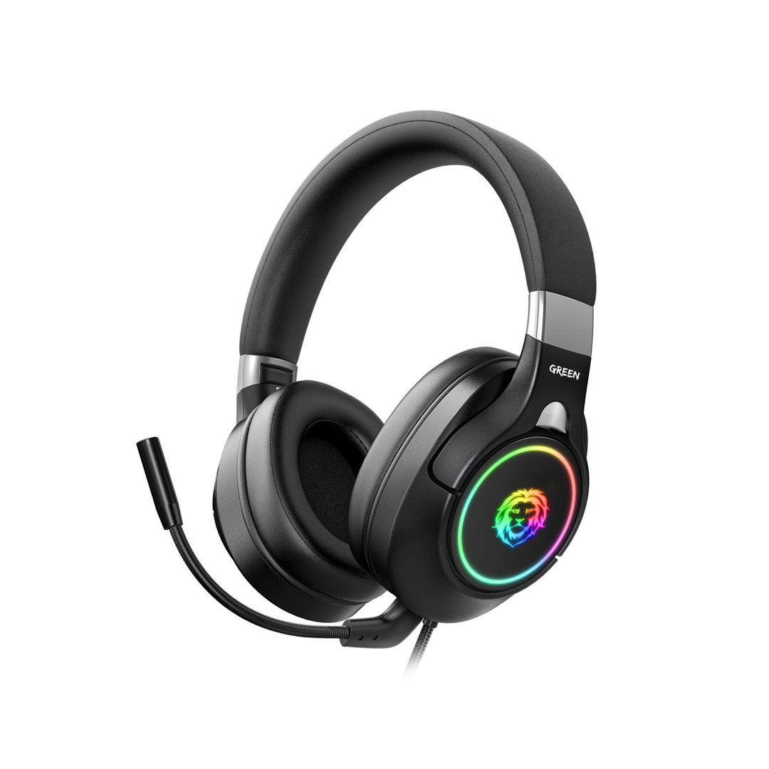 سماعة جيمنج احترافية Green K10 مع اضاءة RGB رائعة
