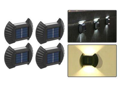 4pcs Solar Shell Wall Lamp Garden Stair LED Outdoor Courtyard Wall Lights Landscape Step Deck Lights