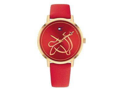 TOMMY HILFIGER Analog Leather Red Unisex Watch