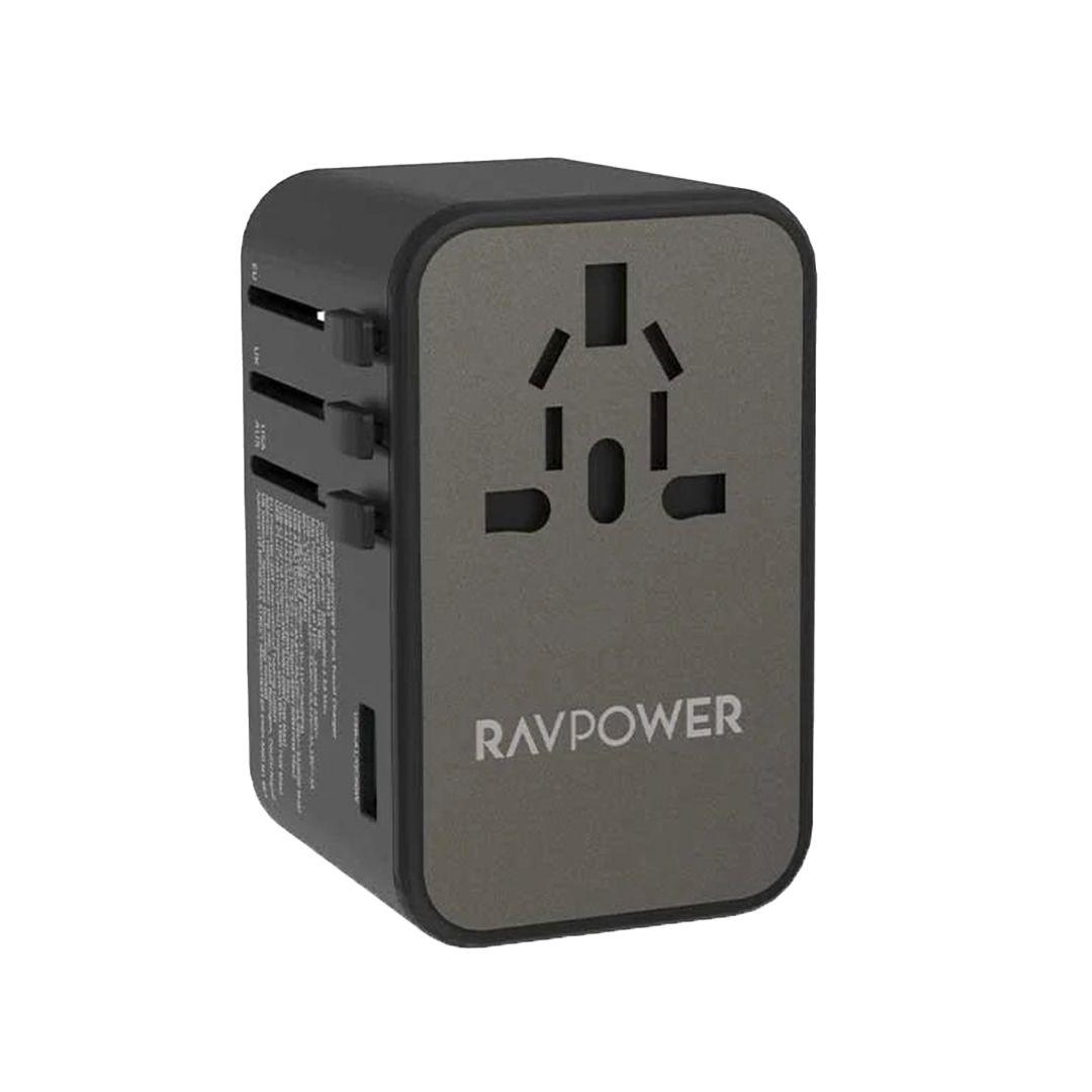 شاحن RAVPOWER RP-PC1043 بقوة 75 واط  للشحن السريع مع 3 منافذ USB ومنفذ Type-C    