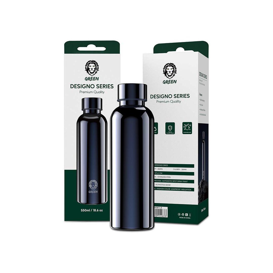 زجاجة مياه ستانلس ستيل Green Designo Series عازلة بحجم 550 مل