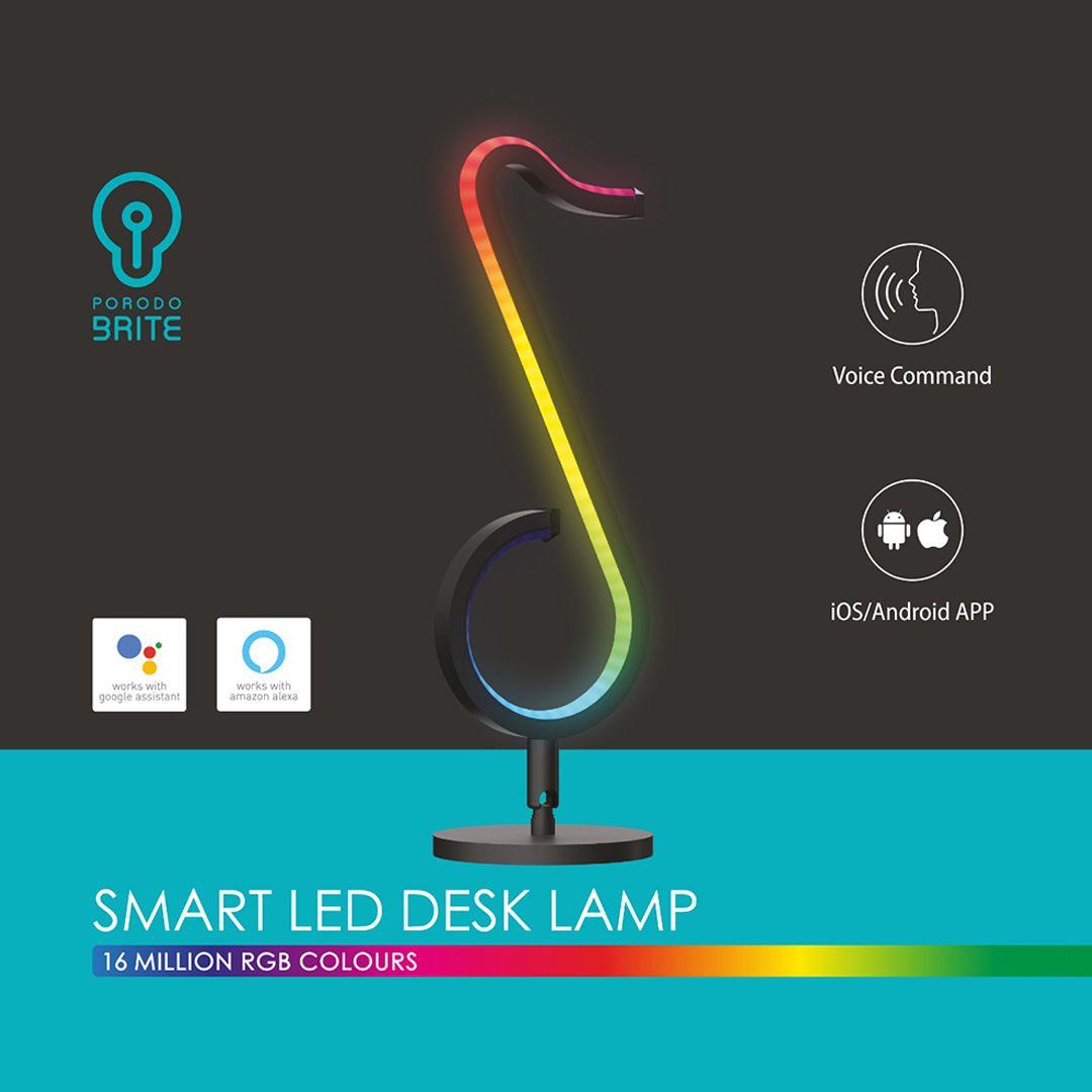 مصباح Porodo Brite RGB LED ذكي مع اضاءة ملونة رائعة بقوة 12 واط