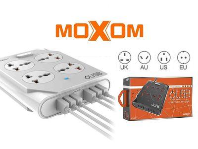 MOXOM KH-63 4 Socket 6 USB Port Intelligent Power Wall Charger (1.5 Meters Cord)