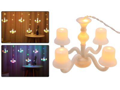 6 Chandelier LED Curtain String Lights with Different Flashing Modes for Home Decoration