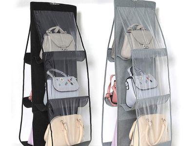 Double-sided Six-layer Three-dimensional Transparent Non-woven Storage Bag Hanging Closet Bag