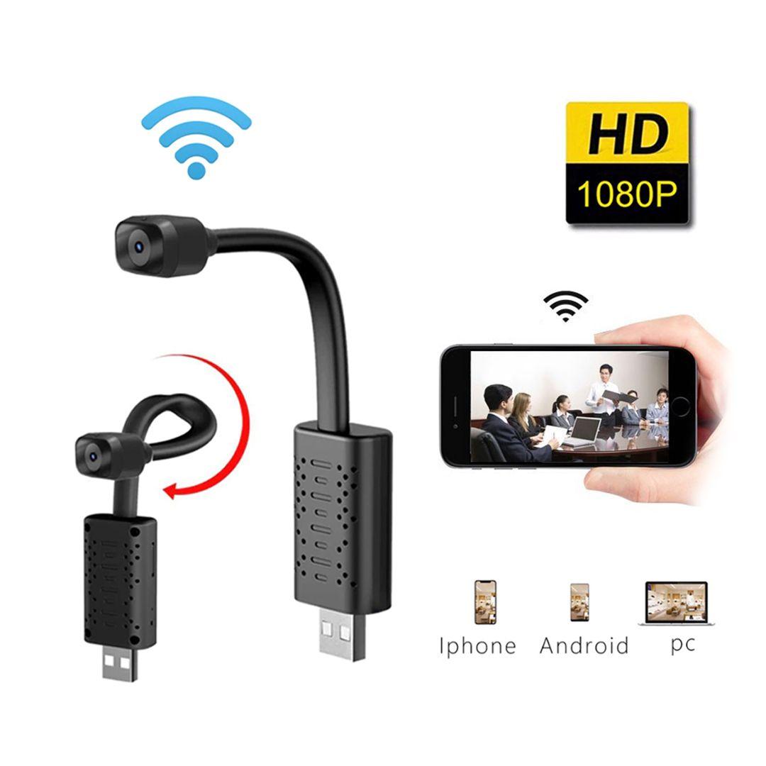 كاميرا مراقبة لاسلكية صغيرة WiFi V380 ، كاميرا فيديو بدقة 1080P لأمن المنزل مع استشعار الحركة وتسجيل الصوت 