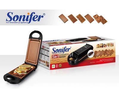 SONIFER Detachable 5 in 1 Sandwich Maker 800W Made of Non-Stick Material