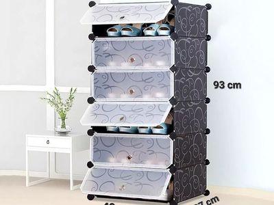 Folding 6 Layers Multipurpose Space Saving Shoe Organizer Cabinet for Easily Storage of Shoes