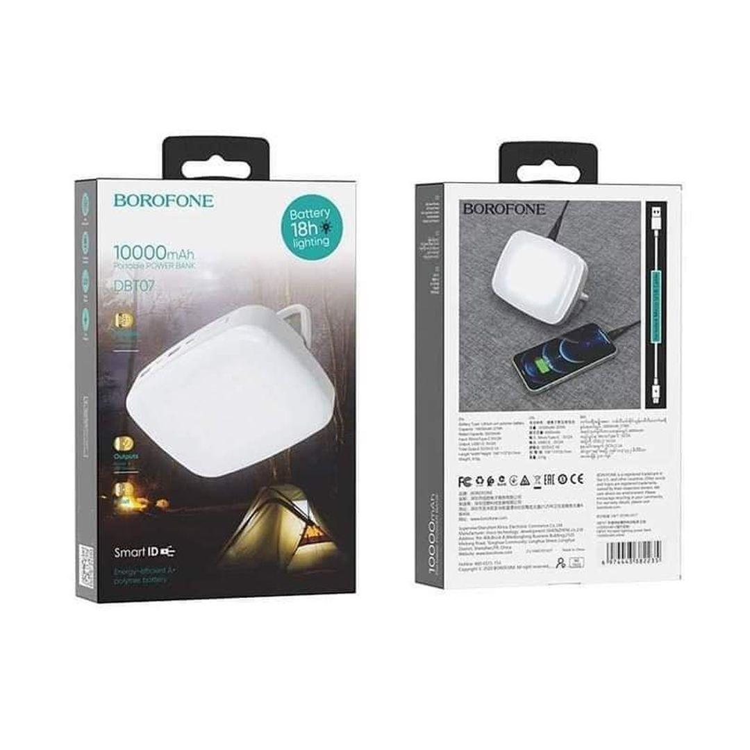 باور بانك BOROFONE DBT07 بسعة 10000 مللي أمبير مع اضاءة LED يدعم الشحن السريع