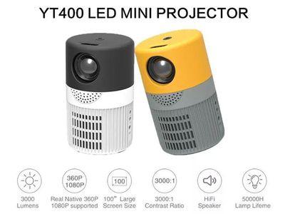 YT400 Portable LED Video Projector 480*360P Compatible with Home Media Player and Support Built-in Speakers