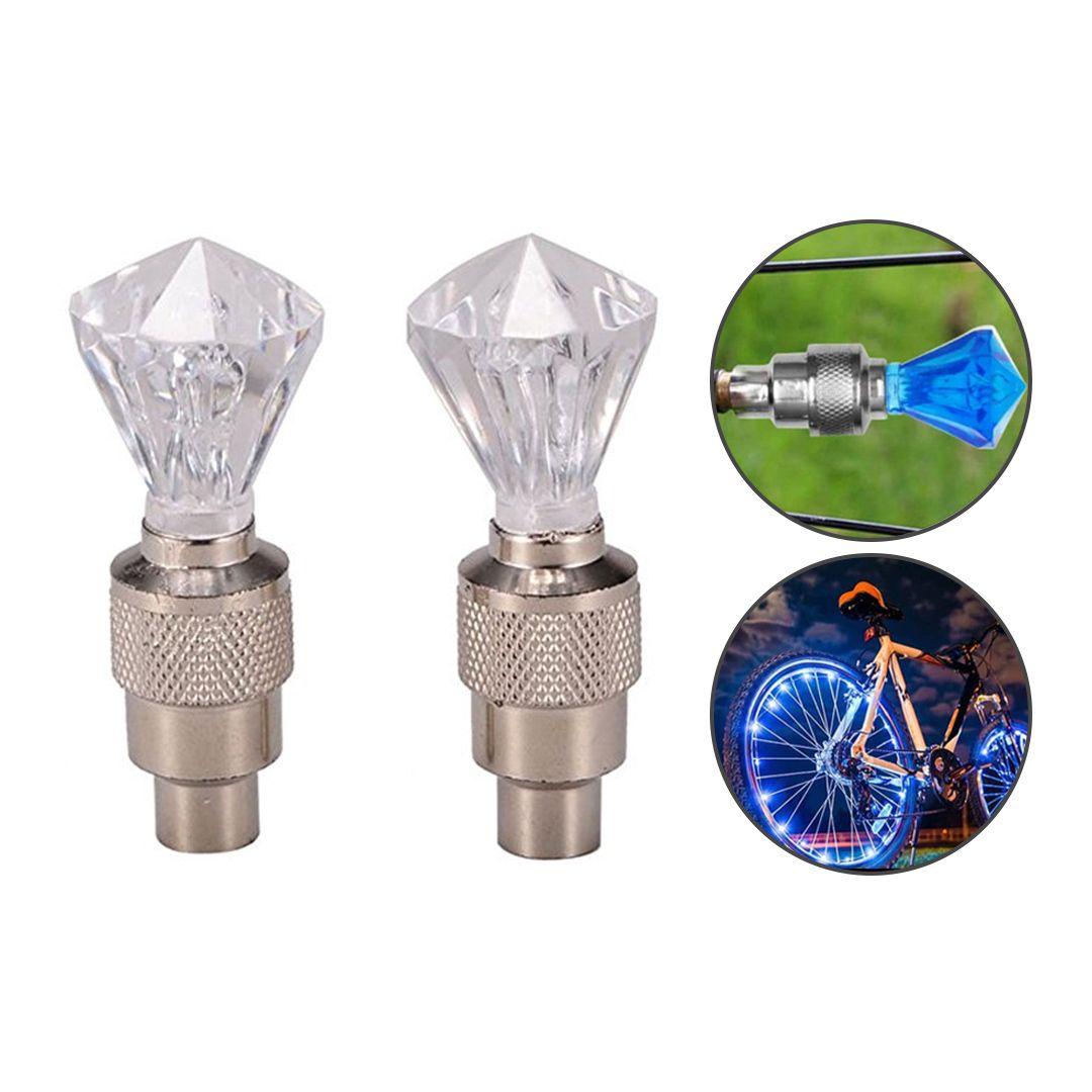 مجموعة من 2 مصباح RGB LED لإطارات السيارة على شكل ماسي مع مستشعر للحركة واضاءة متعددة الألوان 