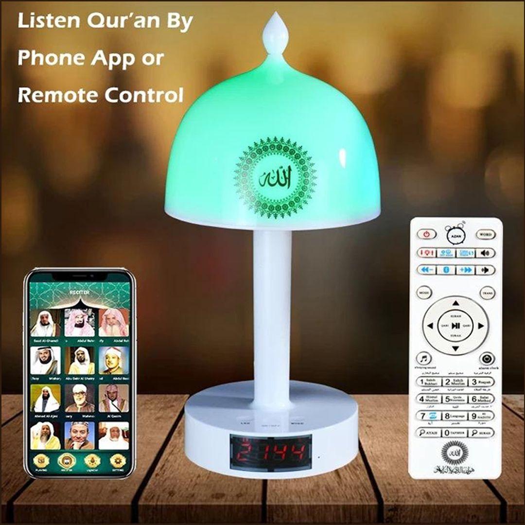 Quran Speaker Lamp Bluetooth Mp3 Player with color changing LED Touch Lamp & Azan Clock