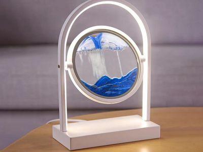 Flowing Sand Art Sandscape Touch LED Table Lamp Sand Picture in Motion for Home and Office Decor