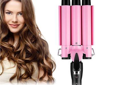 Portable Three-Cylinder Hair Straightener with Adjustable Temperature Waves, Easy to Use and Suitable for All Hair Types