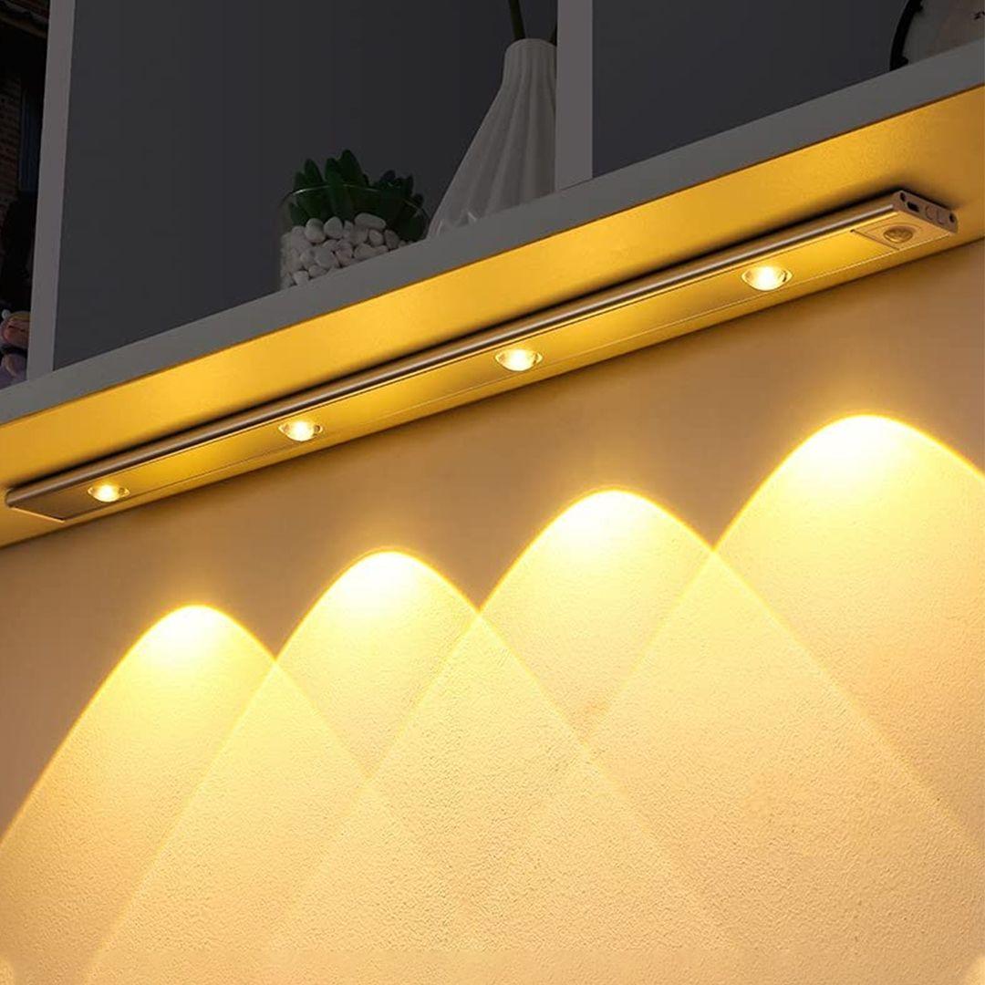 شريط اضاءة LED لاسلكي (4 لمبات) مع مستشعر للاضاءة 