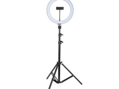 Ring lamp Ring Supplementary Lamp D-36 (diameter 36 cm) with 2 Meter Tripod stand color - black