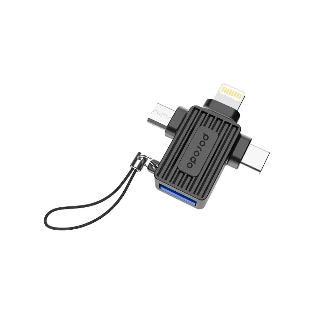محول OTG من بورودو Lightning , Micro-USB , Type-C إلي USB