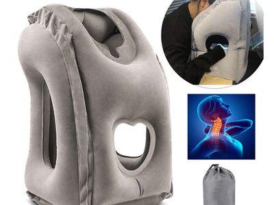 Inflatable Travel Pillow Neck and Head Support Pillow for Women and Men