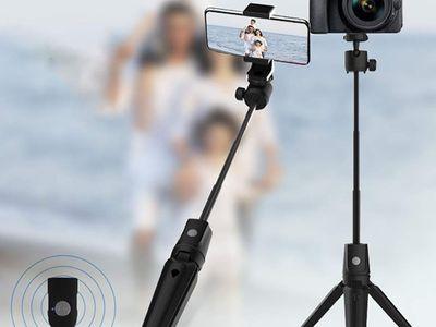 K20 3 in 1 Aluminum Alloy Bluetooth Remote Control Monitor Selfie Stick Muti-angle Tripod