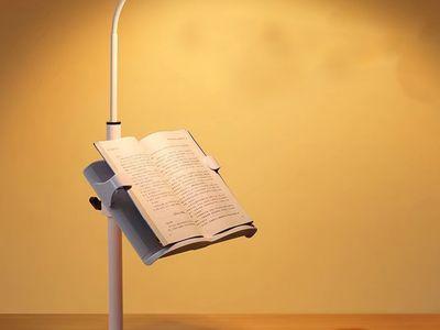 Lamp light with Adjustable Height Book Holder, Clamp, and Phone Holder