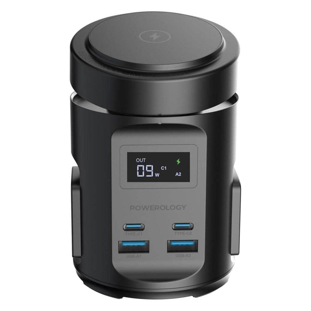 شاحن من Powerology بقوة 65 واط مزود ب 4 منافذ (USB-C -USB-A) 