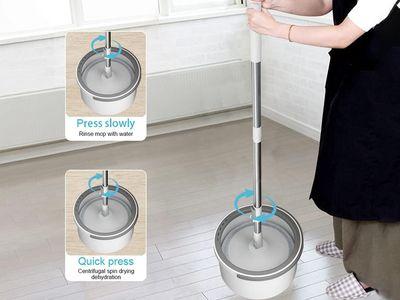 360-Degree Circular Smart Floor Mop With a Smart Bucket