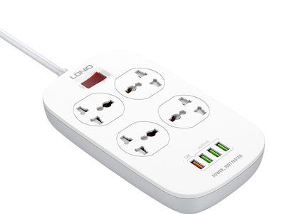 LDNIO SC4407 2 Meters Power Socket with 4 Socket Outlets and 4 USB Port + Overload Protection QC 3.0