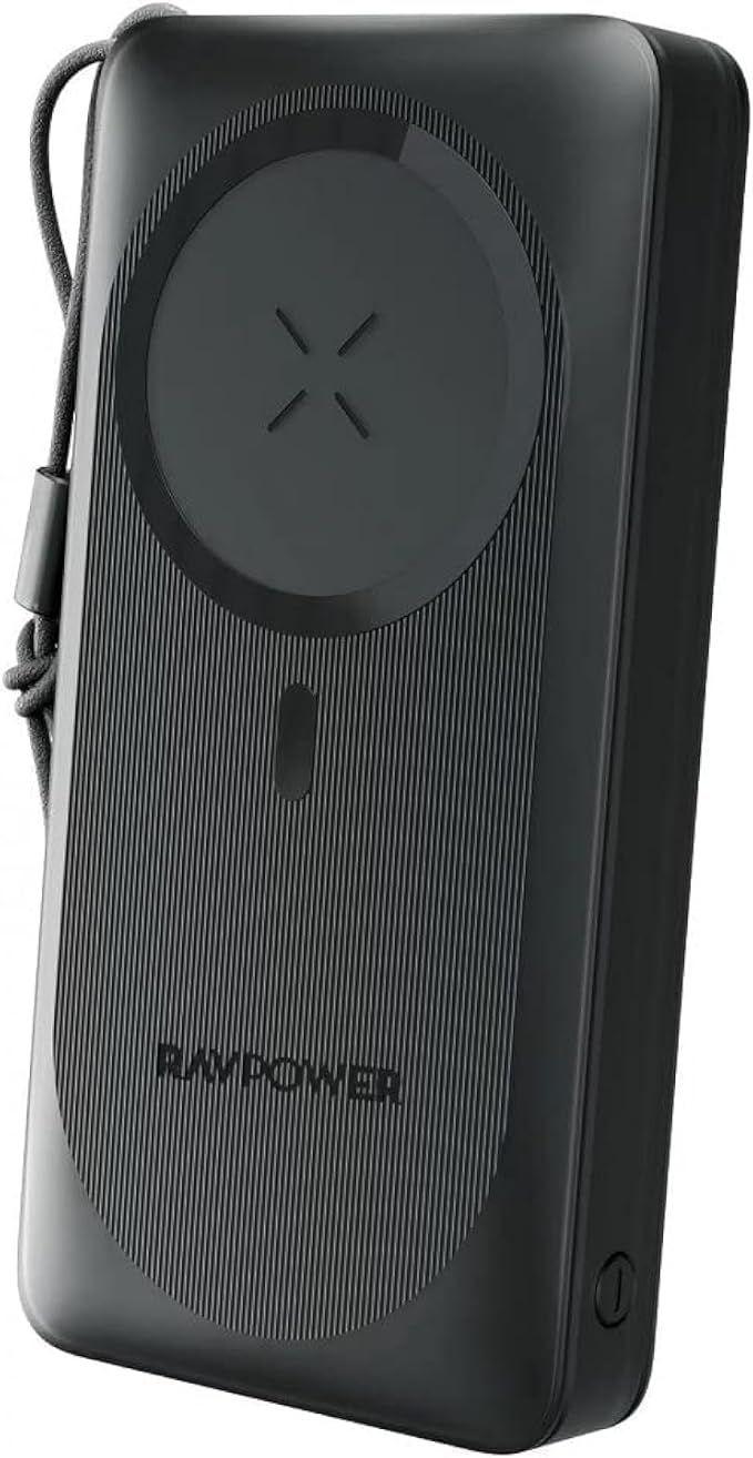باور بانك راف باور لاسلكي مغناطيسي 15 واط مع منفذ USB-A QC 3.0، منفذ PD للشحن