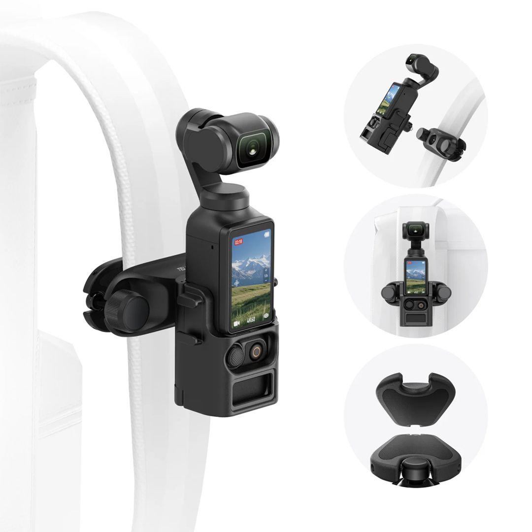 حامل مغناطيسي من تيليسين لكاميرا DJI Pocket 3 بمشبك لحقيبة الظهر 