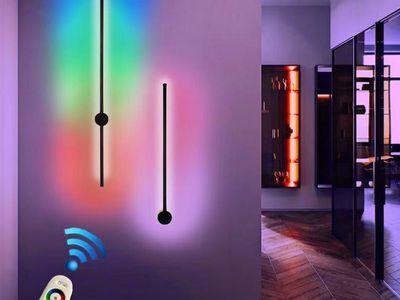 Modern Led Wall Lamp Remote RGB Control Wall Lamp Adjustable Colorful Wall Light