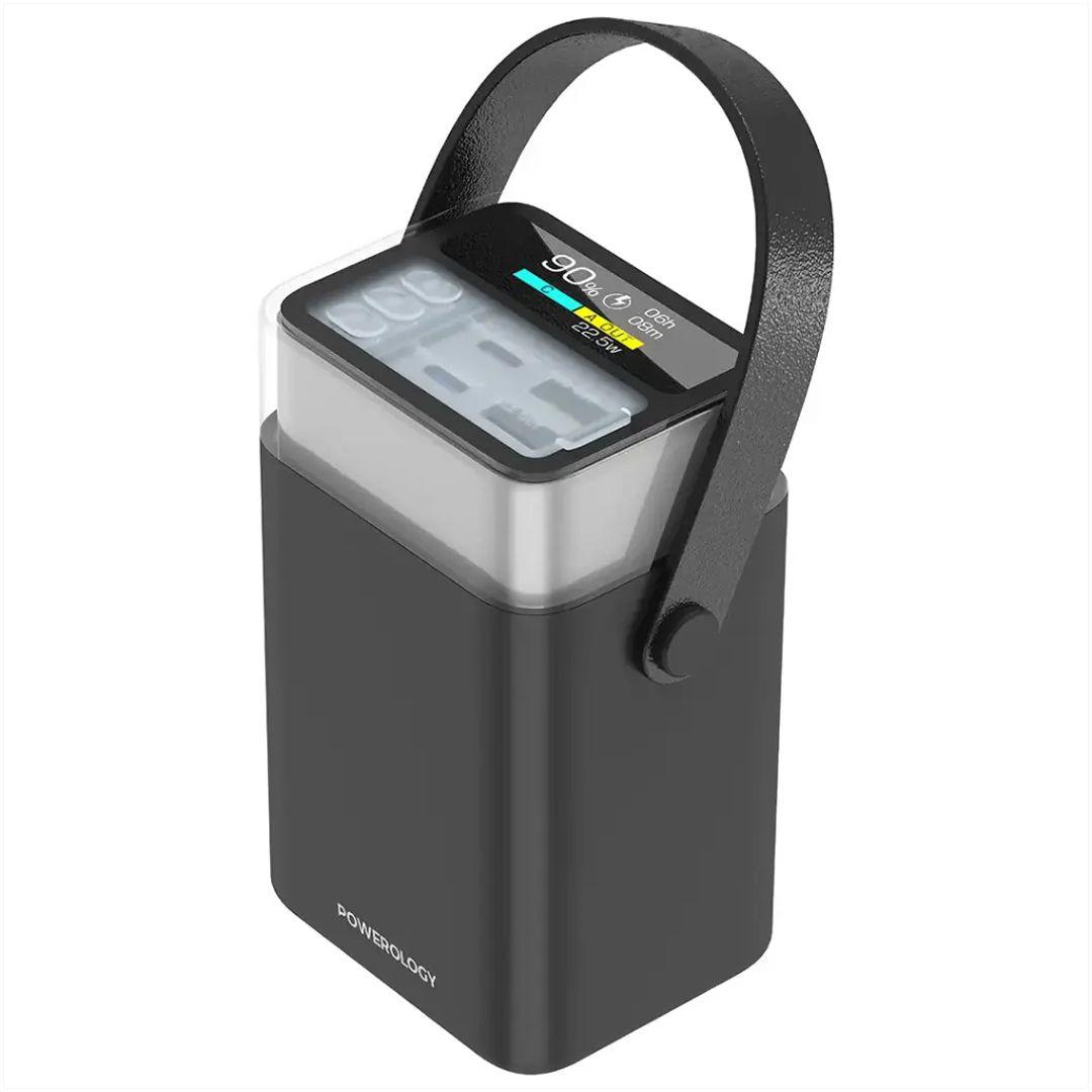  باور بانك باورولوجي Halo Beam – سعة 40000mAh مع شحن سريع PD 65W , مع إضاءة  LED 360°