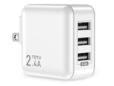 TOTU Sharp Series 2.4A Three USB Travel Charger