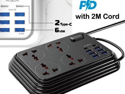 Moxom MX-ST06 3.4A 6 USB Ports + 2 PD Type-C + 4 Universal Power Socket