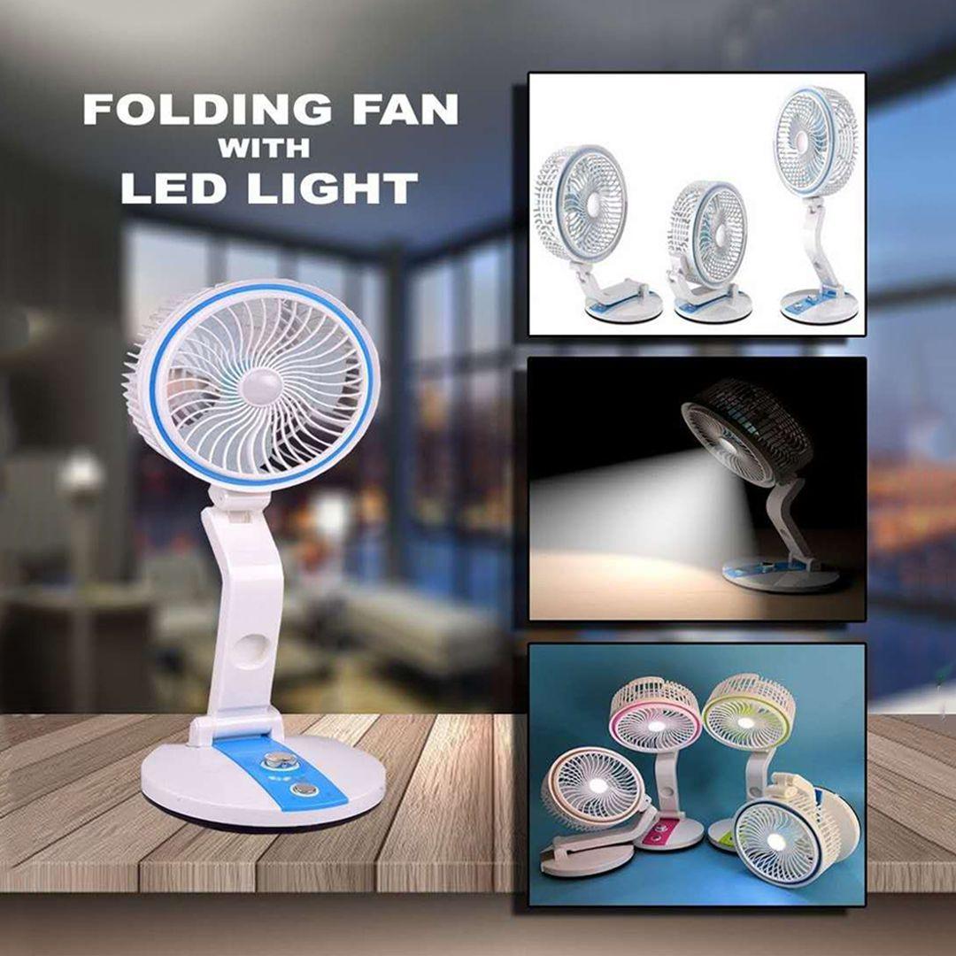 Folding Fan LED Table Lamp Charging Fan USB Desktop Mini Fan