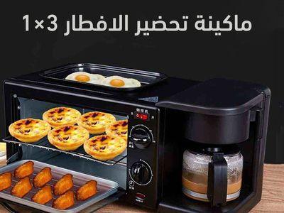 Multifunction 3 In 1 Breakfast Maker Machine 220V Electric Pizza Bread Toaster Mini Oven Frying Pan